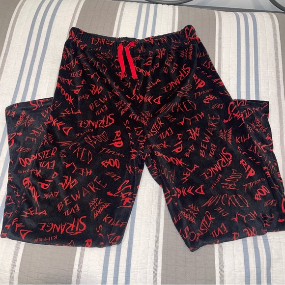 Men's Black and Red Graphic Joggers - Picture 1 of 4